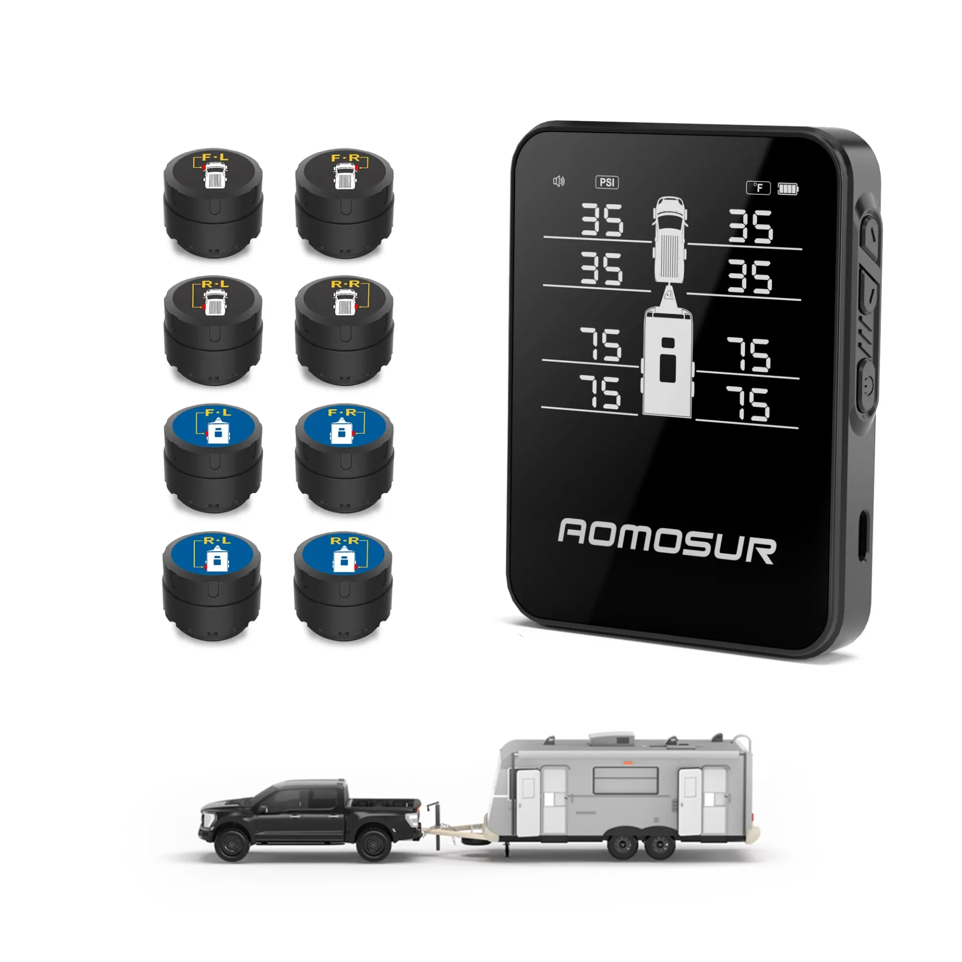 AOMOSUR AM100 wireless RV tire pressure monitoring system user manual