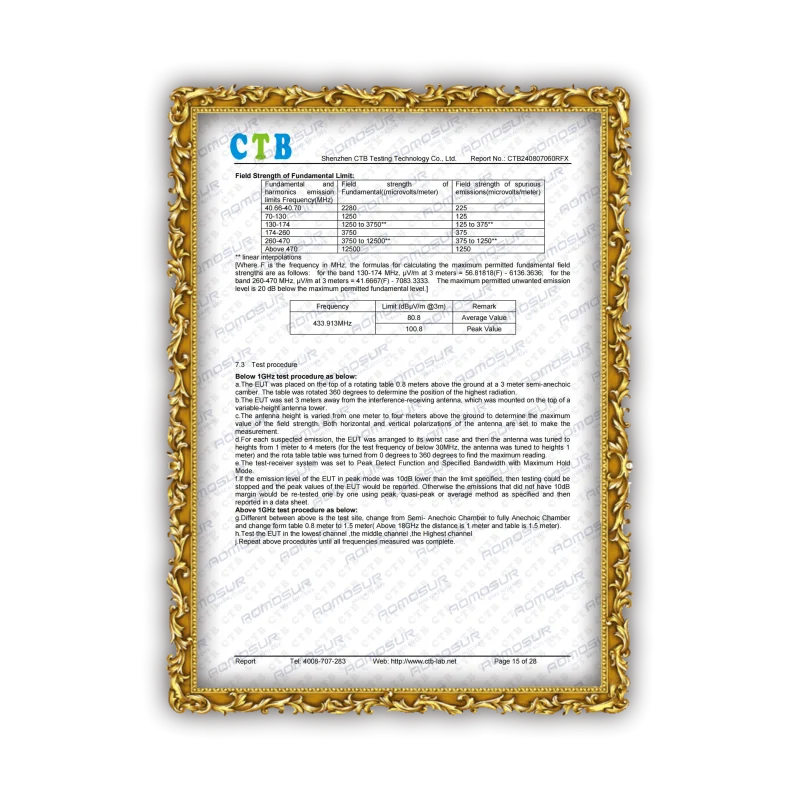 AOMOSUR certification