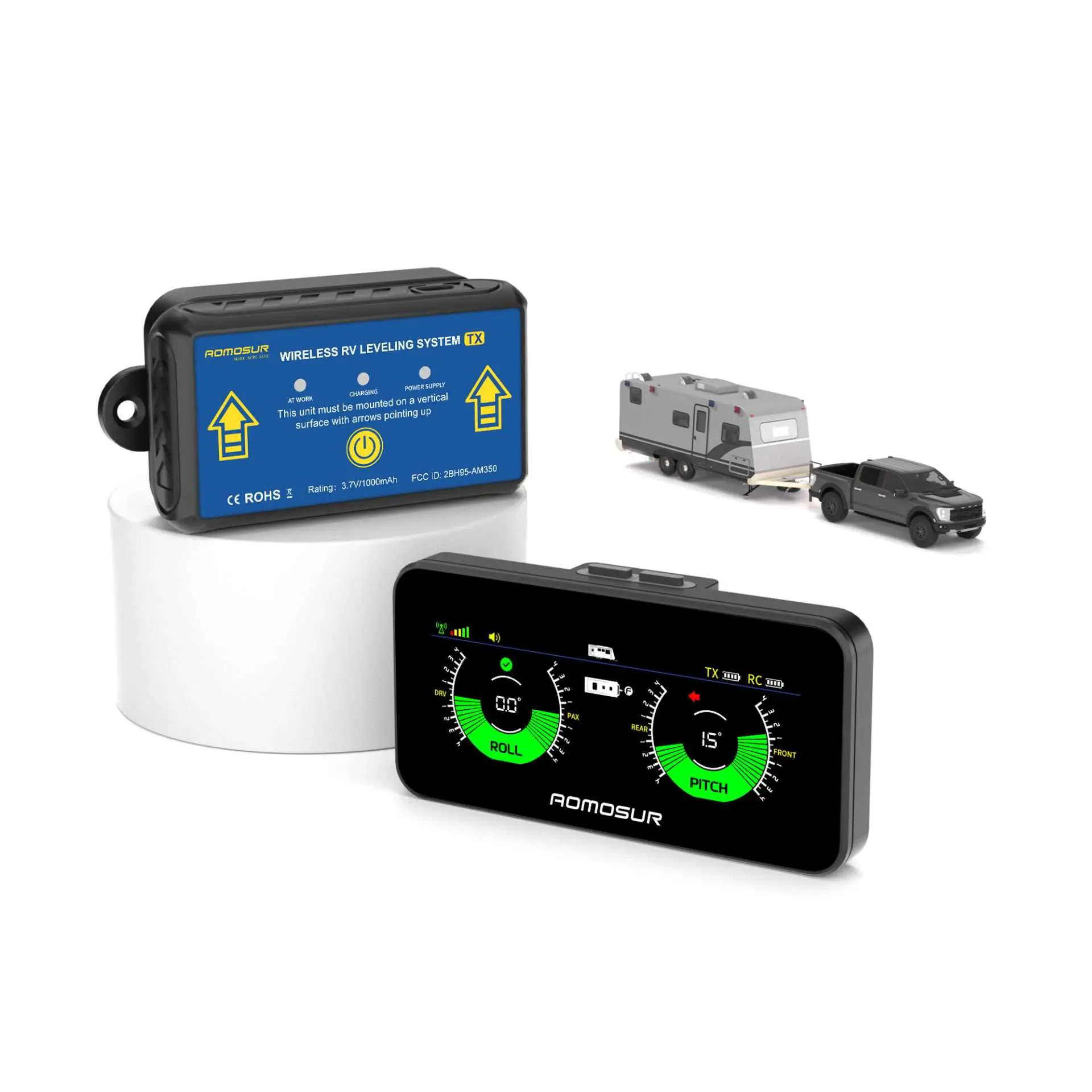 AOMOSUR AM350 PRO RV leveling system and off-road inclinometer by AOMOSUR